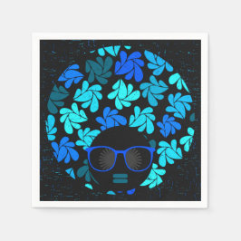 Afro Diva Turquoise Aquamarin Napkins Serviette