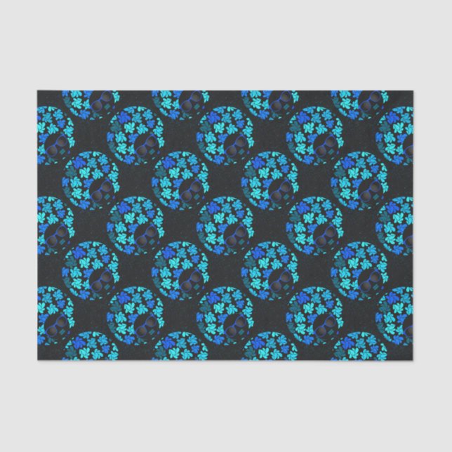 Afro Diva Turquoise Aquamarine Geschenkartikel Seidenpapier (Vorderseite)