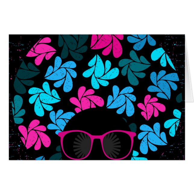 Afro Diva Turquoise & Hot Pink (Vorderseite (Horizontal))