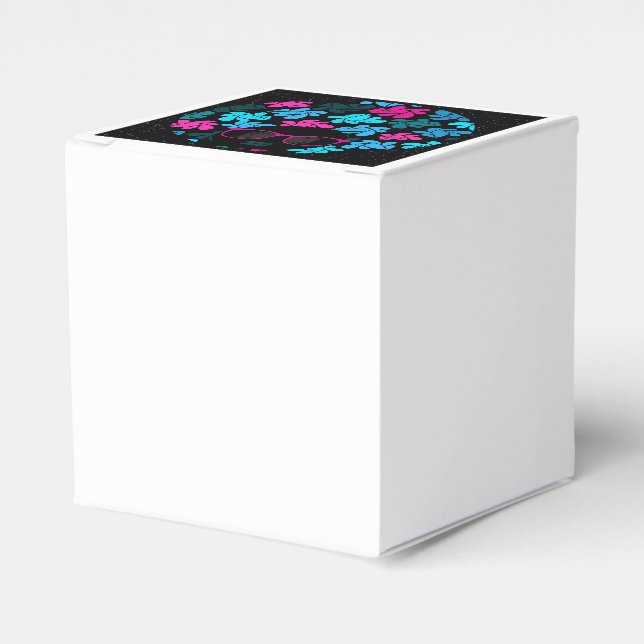 Afro Diva Turquoise & Hot Pink Geschenkschachtel (Vorderseite)