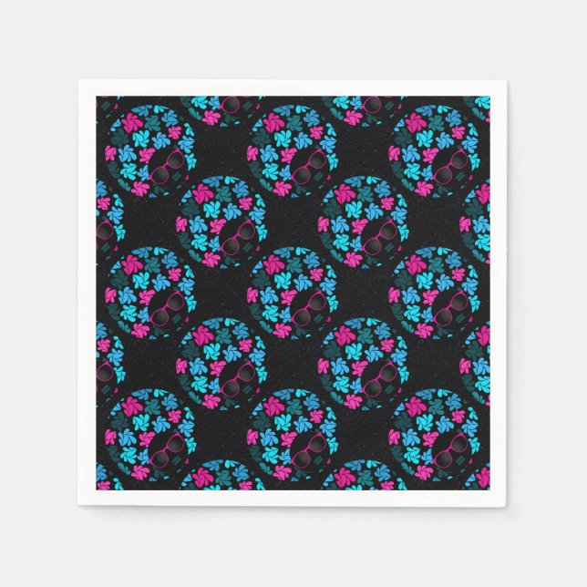 Afro Diva Turquoise & Hot Pink Party Supplier Serviette (Vorderseite)