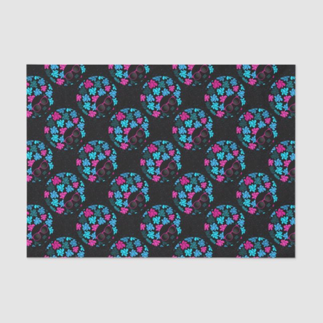 Afro Diva Turquoise & Hot Pink Seidenpapier (Vorderseite)