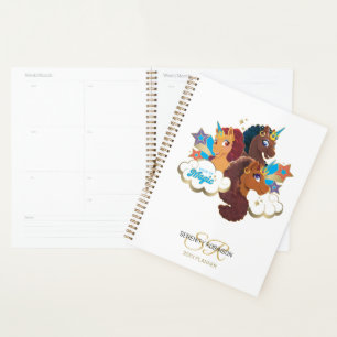 Afro-Einhorn „Aus Magie gemacht“ Trio-Design Planer