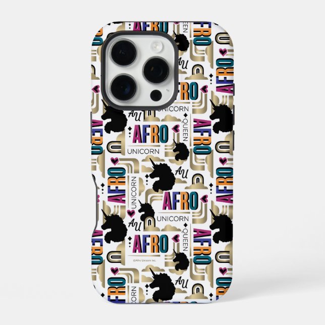 Afro-Einhorn-Bold-Muster iPhone Hülle (Rückseite)