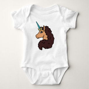 Afro Einhorn   Divine Baby Strampler
