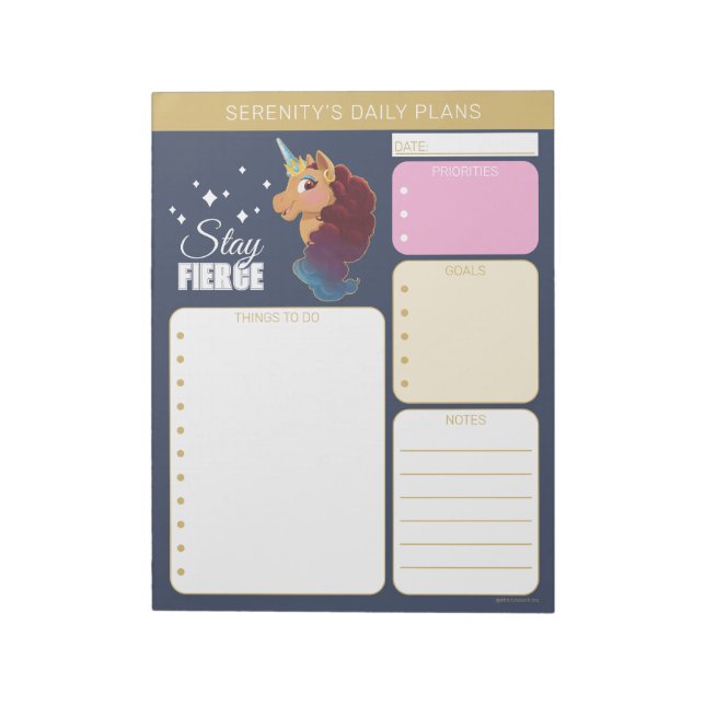 Afro Einhorn | Divine das Einhorn Notizblock (Rotiert)