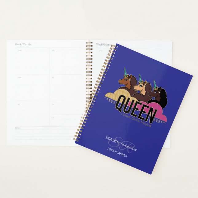 Afro-Einhorn-Königin-Trio-Design Planer (Anzeige)