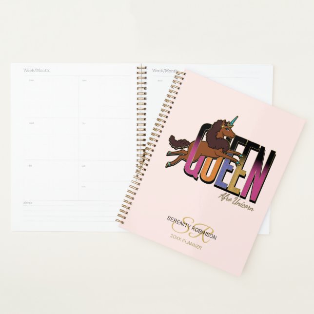 Afro-Einhorn-Königinnen-Design Planer (Anzeige)