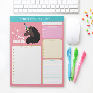 Afro Einhorn Magical Notizblock