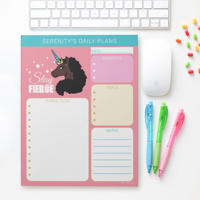 Afro Einhorn | Magical Notizblock (Notepad on table)