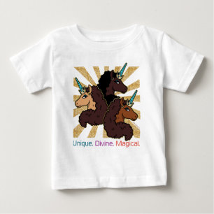 Afro-Einhorn-Trio: Einzigartig, Göttlich und Magis Baby T-shirt