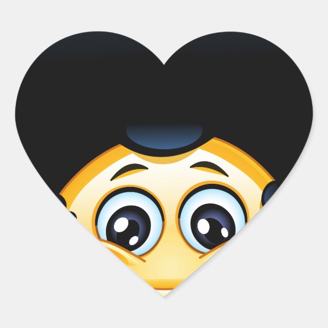 afro emoji Herz-Aufkleber (Vorderseite)