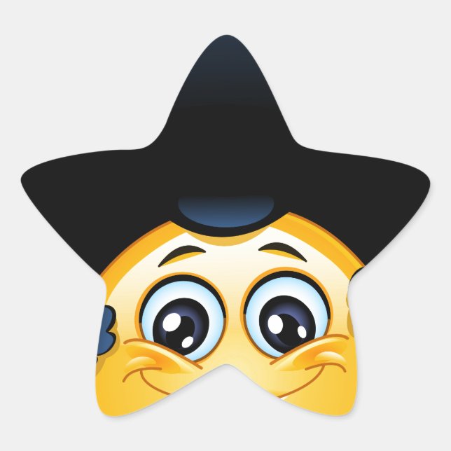 afro emoji Stern-Aufkleber (Vorderseite)