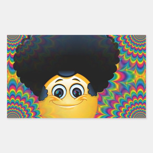 afro emojis rechteckiger aufkleber (Vorderseite)