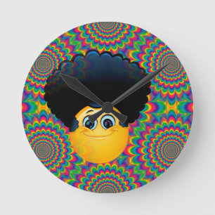 afro emojis runde wanduhr