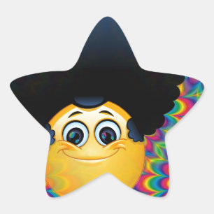 afro emojis Stern-Aufkleber