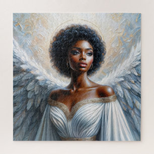 Afro Engel Schwarze Frau mit Heiligenschein Puzzle