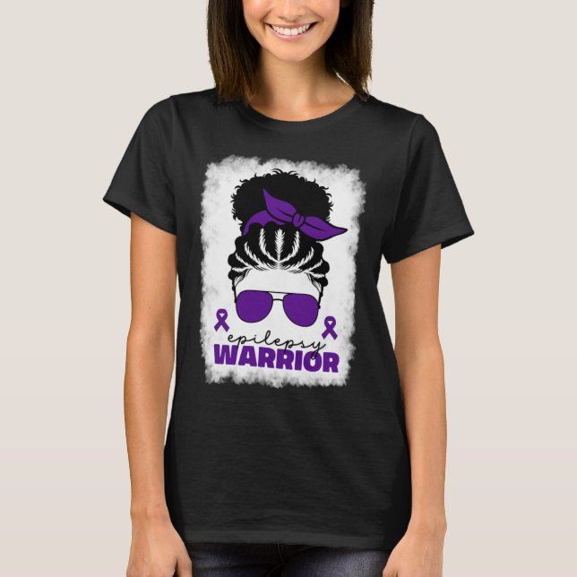 Afro Epilepsy Warrior For Black Women Epilepsy Awa T-Shirt (Vorderseite)