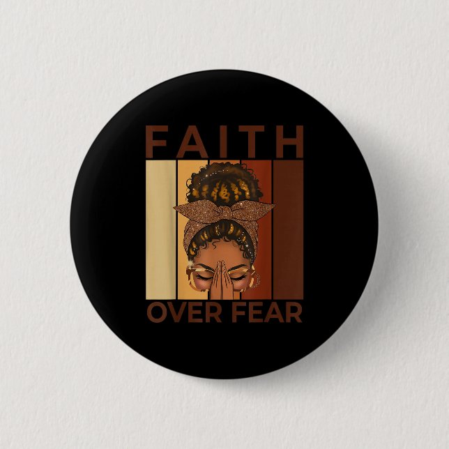 Afro-Frau Gott sagt, ich bin einzigartig Schwarze  Button (Vorderseite)