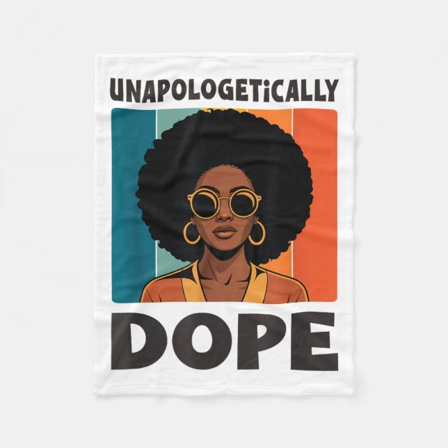 Afro-Frau Melanin Stolz Unverblümt  Fleecedecke (Vorderseite)