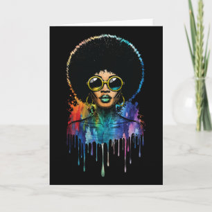 Afro-Frau Schwarze Geschichte Juneteenth Melanin K Karte