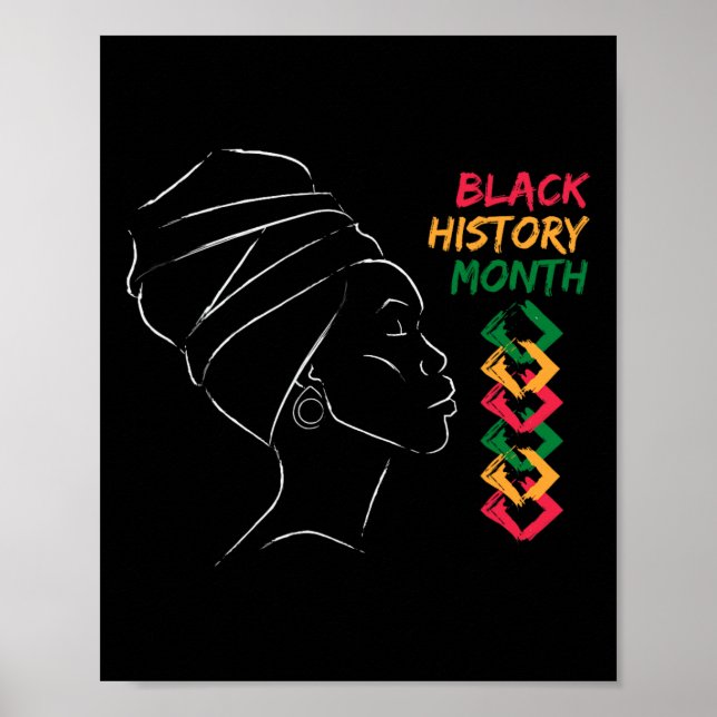 Afro-Frau Schwarze Geschichte Monat Farbe Männer F Poster (Vorne)