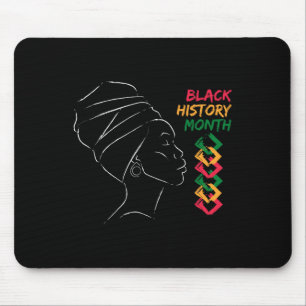 Afro-Frau Schwarzer Geschichtsmonat Farbe Männer F Mousepad