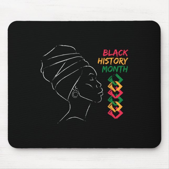Afro-Frau Schwarzer Geschichtsmonat Farbe Männer F Mousepad (Vorne)