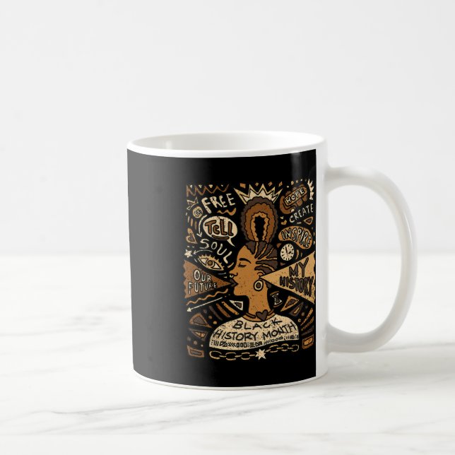 Afro-Frau Schwarzer Geschichtsmonat Männer Frauen  Kaffeetasse (Rechts)
