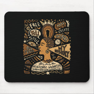 Afro-Frau Schwarzer Geschichtsmonat Männer Frauen Mousepad