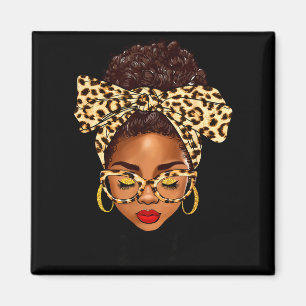 Afro-Frau unordentlicher Knoten schwarz Gigi Leben Magnet