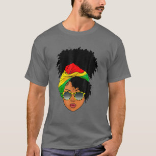 Afro Frauen Kopftuch Nubian Melanin Popping Black T-Shirt