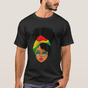 Afro Frauen Kopftuch Nubian Melanin Popping Black T-Shirt