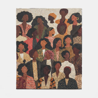 Afro-Frauen-Porträtkunst Schöne Schwarze Frau Fleecedecke