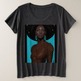 Afro Futuristic Große Größe T-Shirt