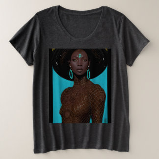 Afro Futuristic Große Größe T-Shirt