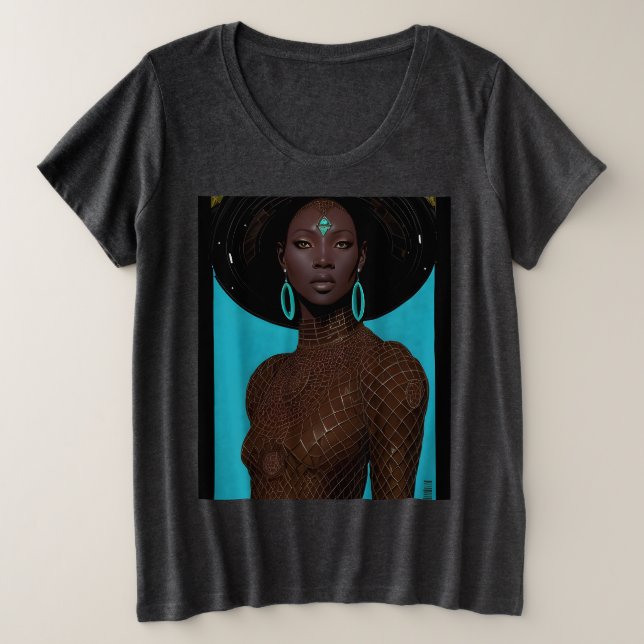 Afro Futuristic Große Größe T-Shirt (Design vorne)