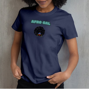 Afro Gal Navy Bella+Leinwand - T - Shirt mit schla