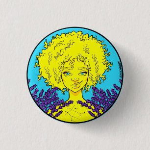 Afro Gemini Girl Button