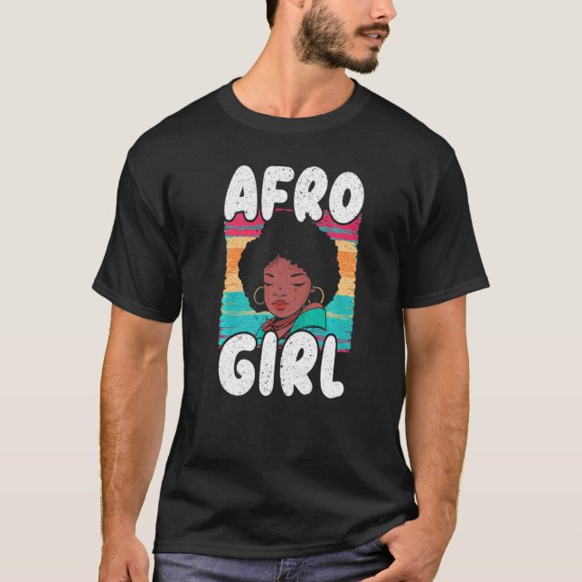 Afro Girl Afrocentric Black Pride Afro Hair   T-Shirt (Vorderseite)
