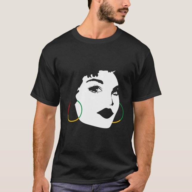 Afro Girl American Black Woman Graphic T-Shirt (Vorderseite)