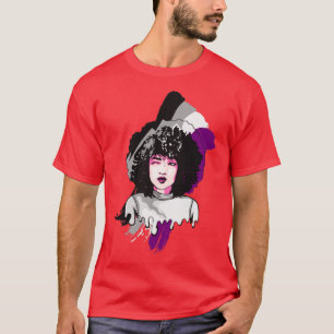Afro Girl Asexual Flag Schwarze Geschichte T-Shirt