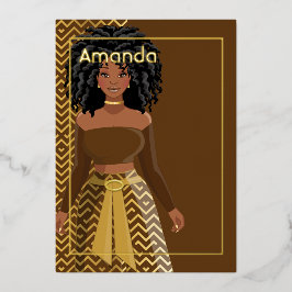 Afro Girl Birthday Party Einladung