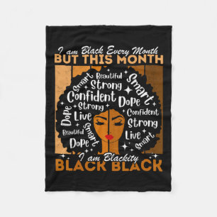 Afro Girl Blackity Black jeden Monat schwarze Gesc Fleecedecke