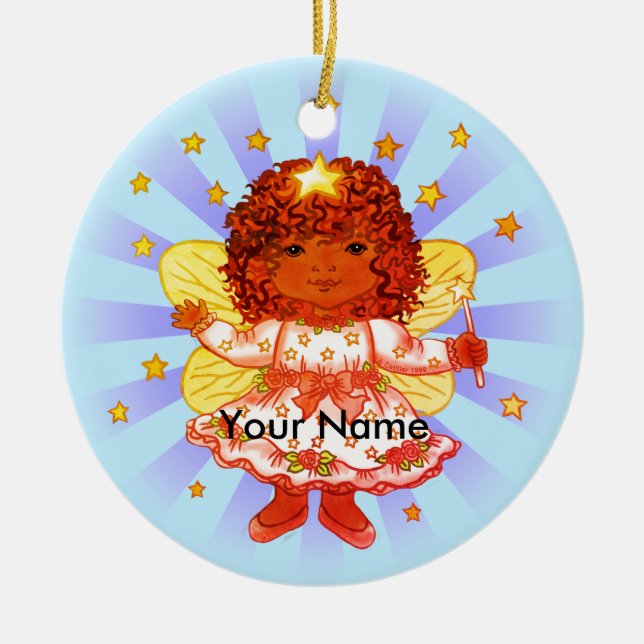 Afro Girl Fairy Ornament (Vorne)