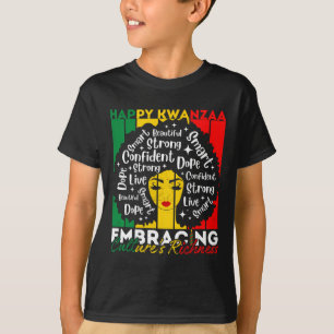 Afro Girl Happy Kwanzaa American Heritage T-Shirt