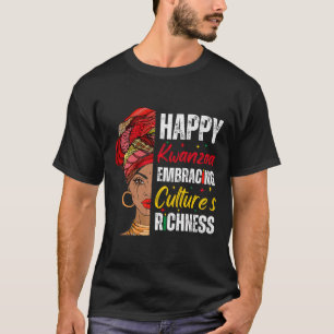 Afro Girl Happy Kwanzaa American Heritage T-Shirt