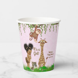 Afro Girl Safari Baby Shooting Paper Cups Pappbecher