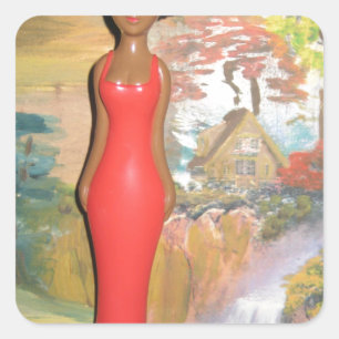 Afro Glam: Eine zeitlose Schönheit Quadratischer Aufkleber