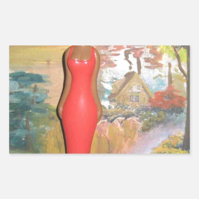 Afro Glam: Eine zeitlose Schönheit Rechteckiger Aufkleber (Vorderseite)